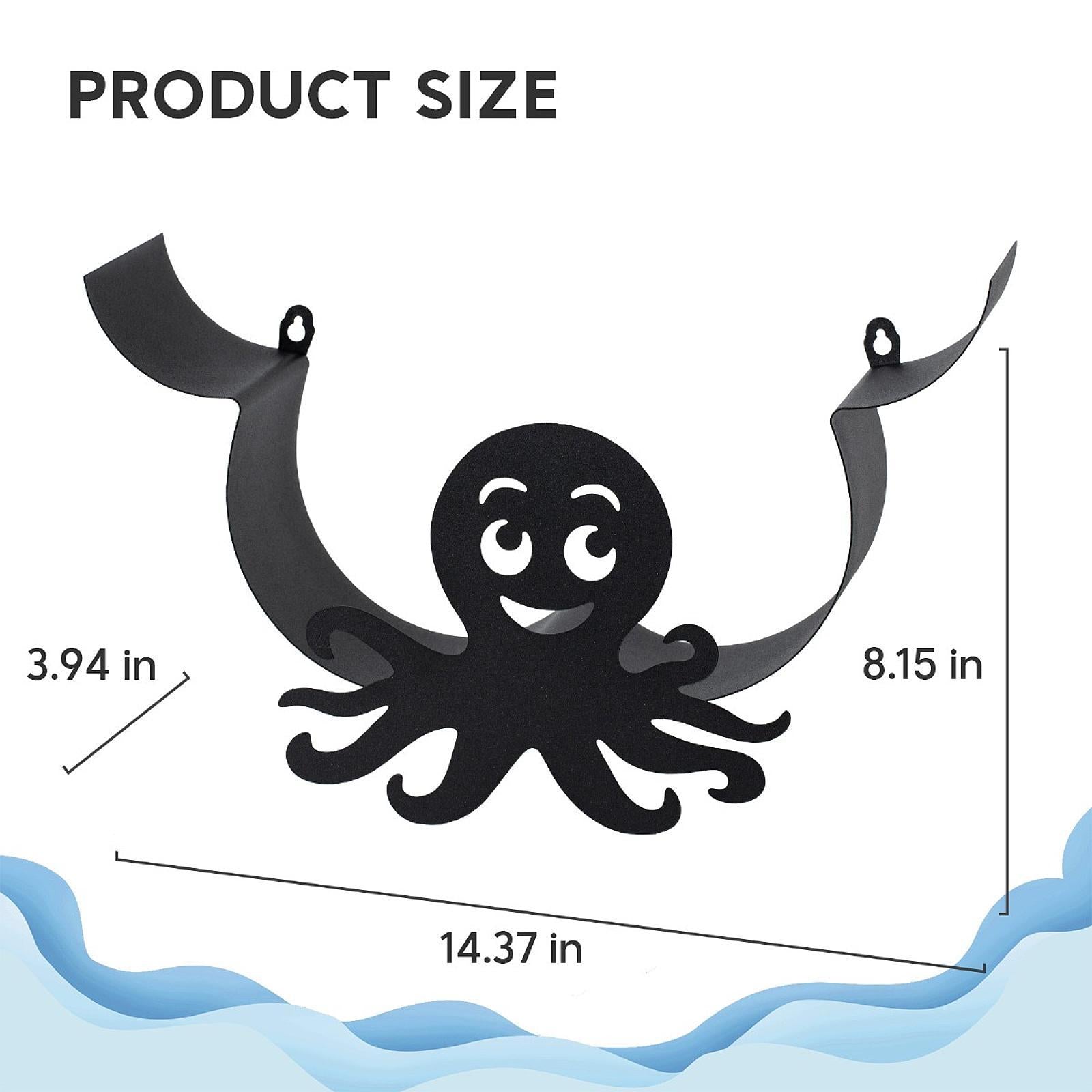 Wall Mounted Octopus Toilet Paper Storage Rack Decorative for Kitchen Sturdy