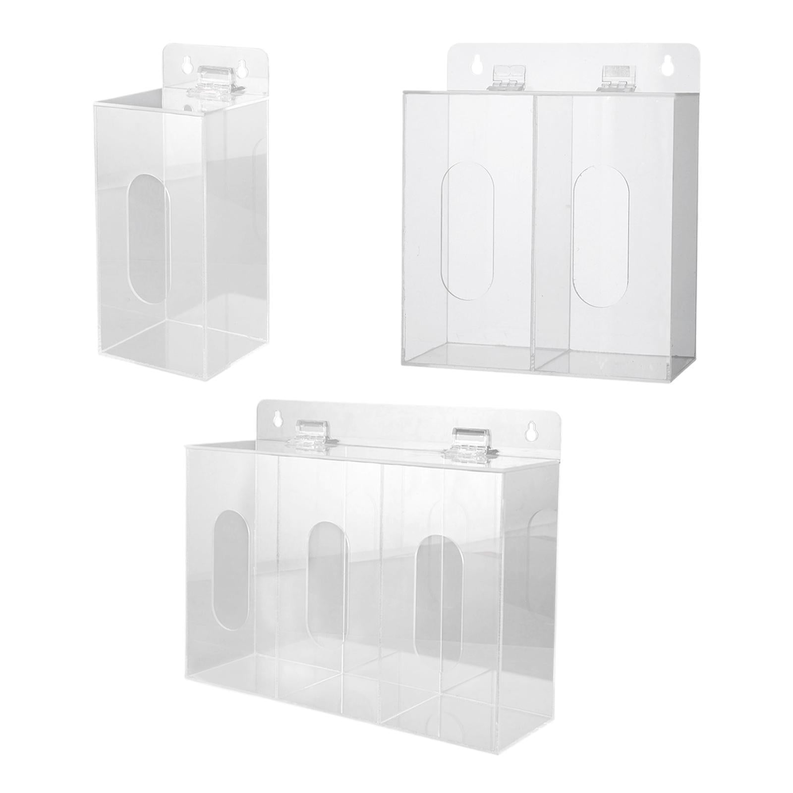 Acrylic Gloves Dispenser Holder Wall Mount or Tabletop for Shoe Cover Office 1 Grid