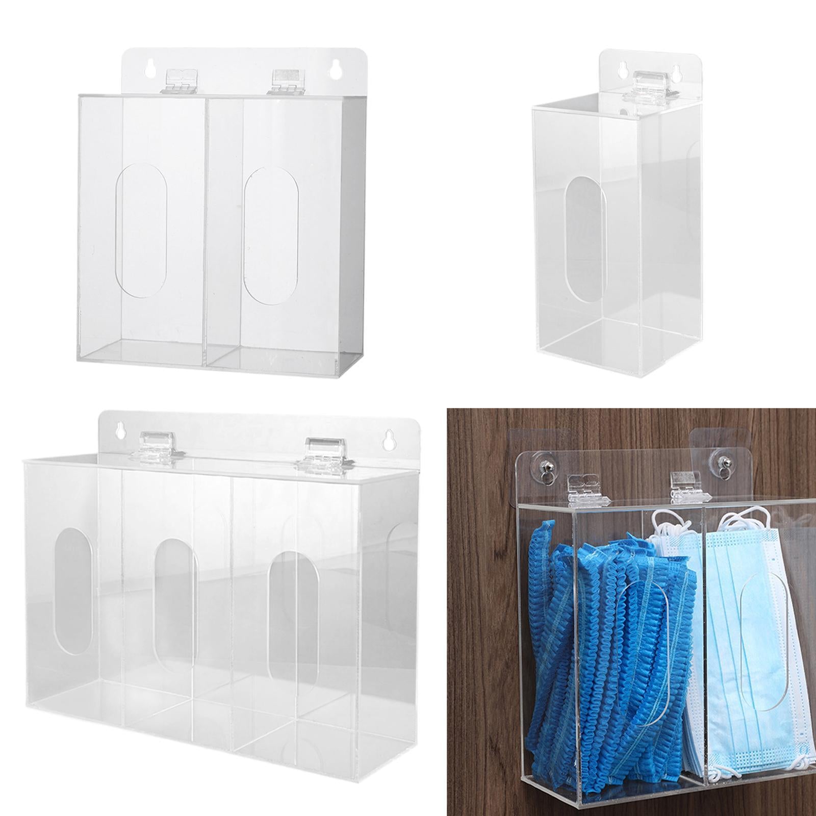 Acrylic Gloves Dispenser Holder Wall Mount or Tabletop for Shoe Cover Office 1 Grid