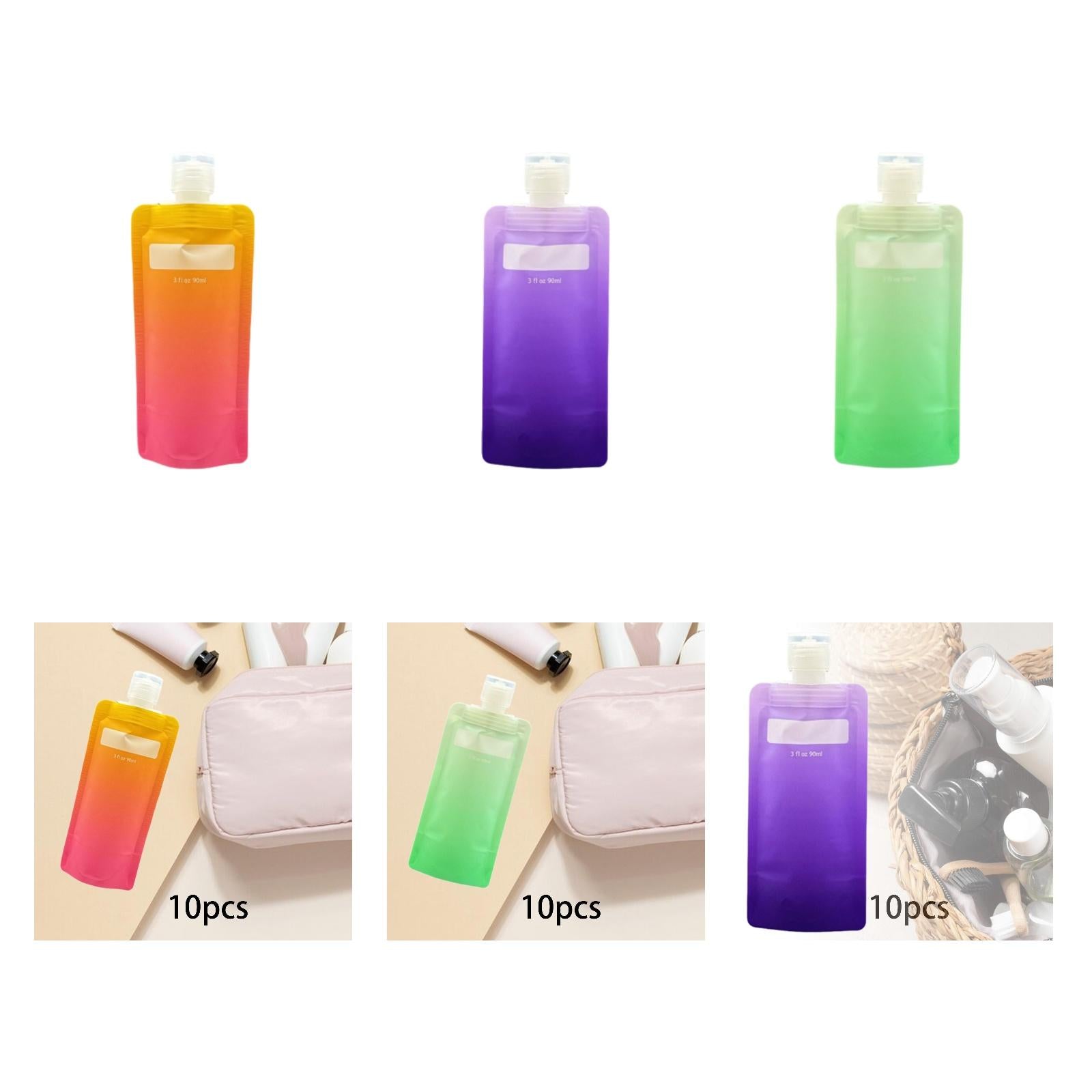 Liquid Packaging Bag 90ml Liquid Container for Shampoo Soap Men Women Orange