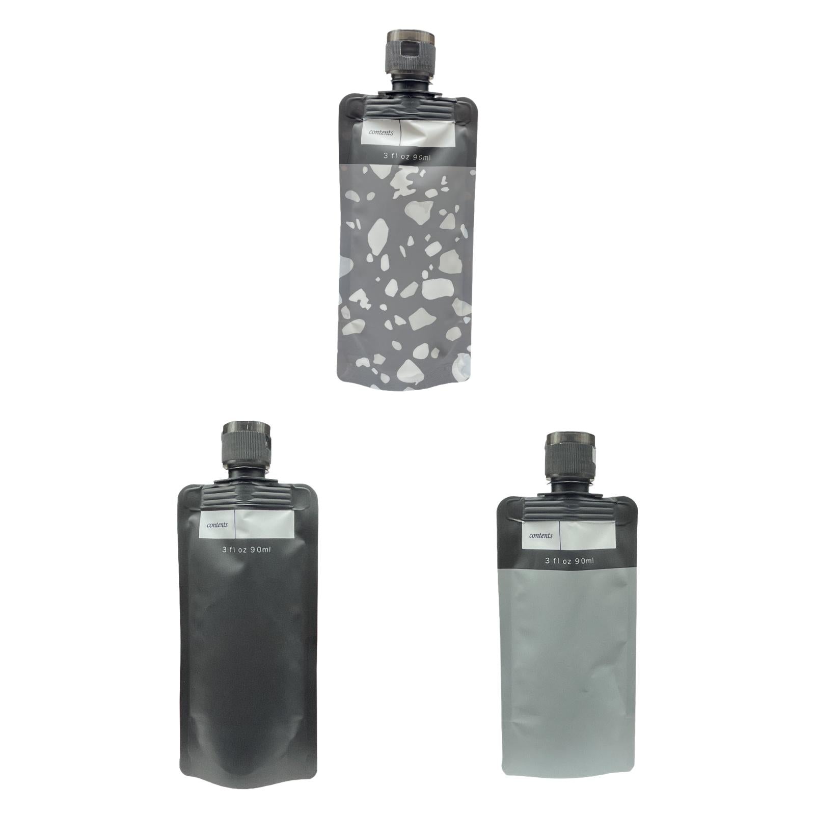 10 Pieces Travel Pouches for Toiletries 3 oz for Body Wash Travel Accessories Black Speckle