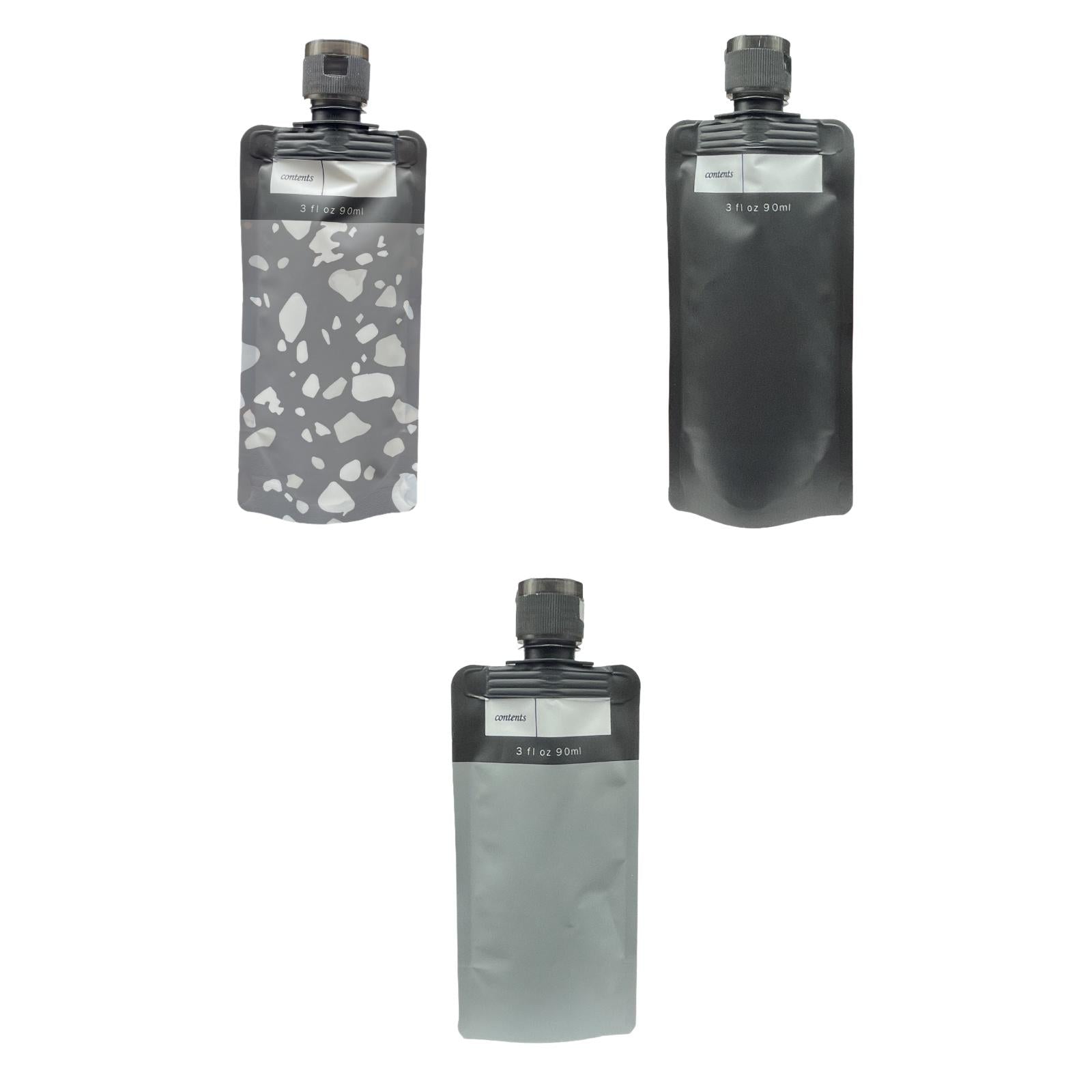 10 Pieces Travel Pouches for Toiletries 3 oz for Body Wash Travel Accessories Black Speckle