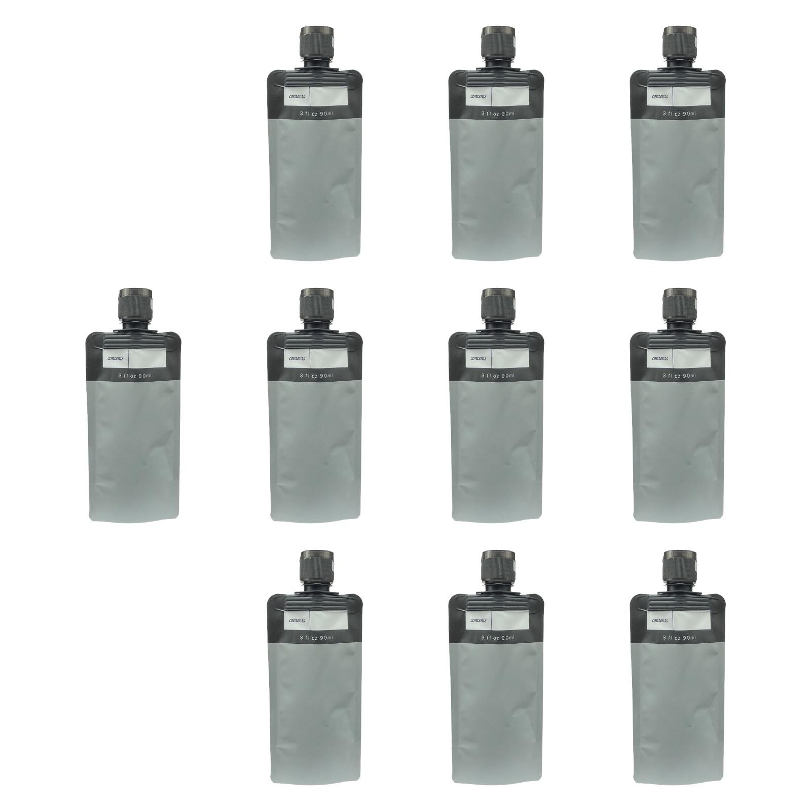 10 Pieces Travel Pouches for Toiletries 3 oz for Body Wash Travel Accessories Gray