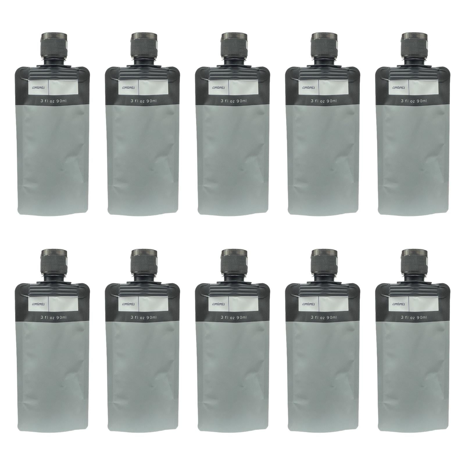 10 Pieces Travel Pouches for Toiletries 3 oz for Body Wash Travel Accessories Gray