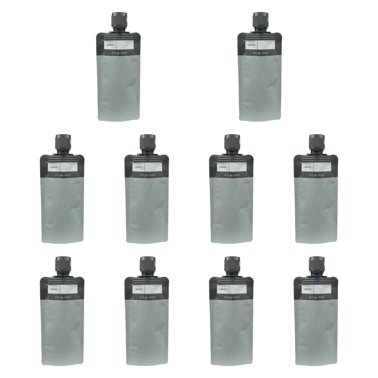 10 Pieces Travel Pouches for Toiletries 3 oz for Body Wash Travel Accessories Gray