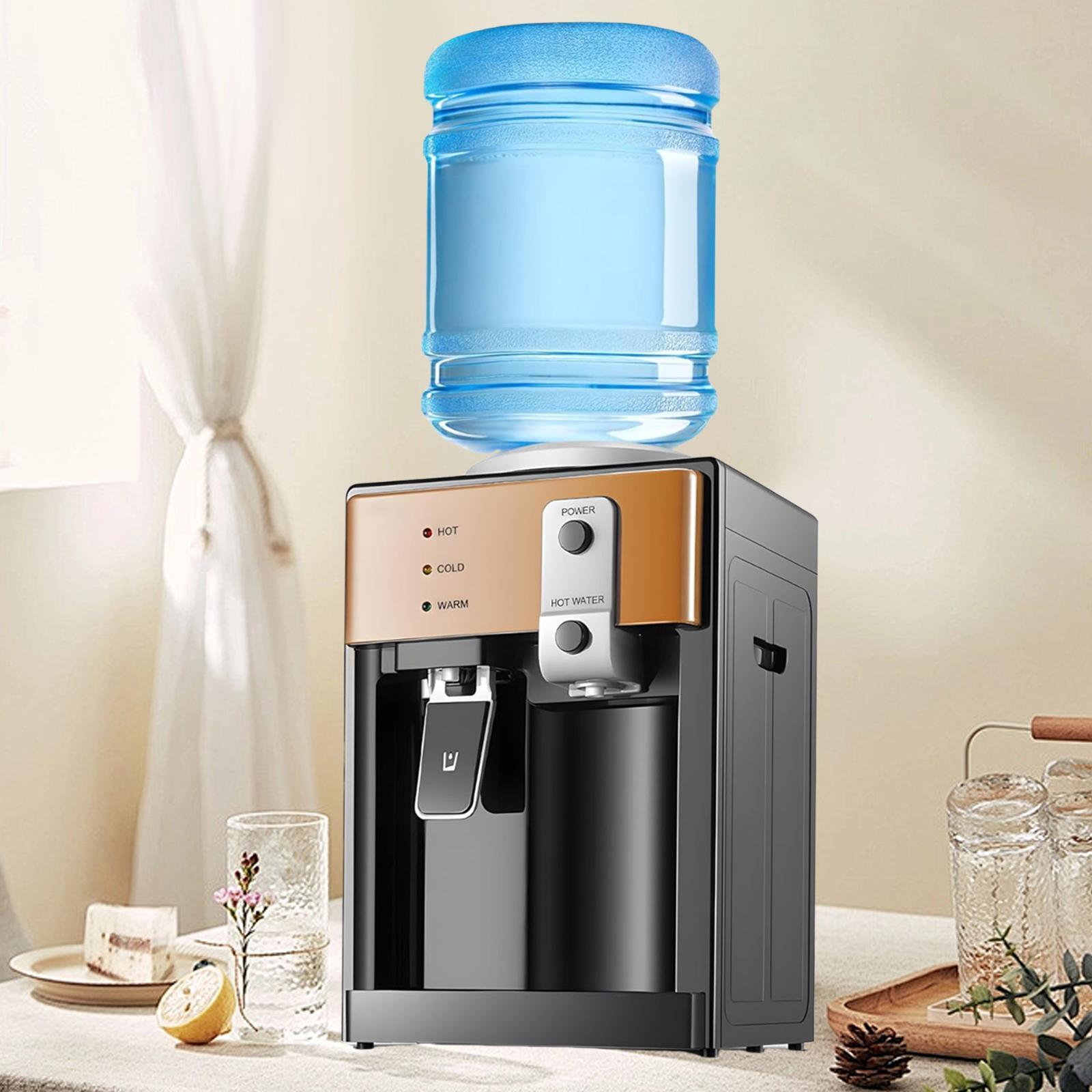 Water Dispenser Hot and Cold Water Room Temperature for Room Dorm Countertop gold