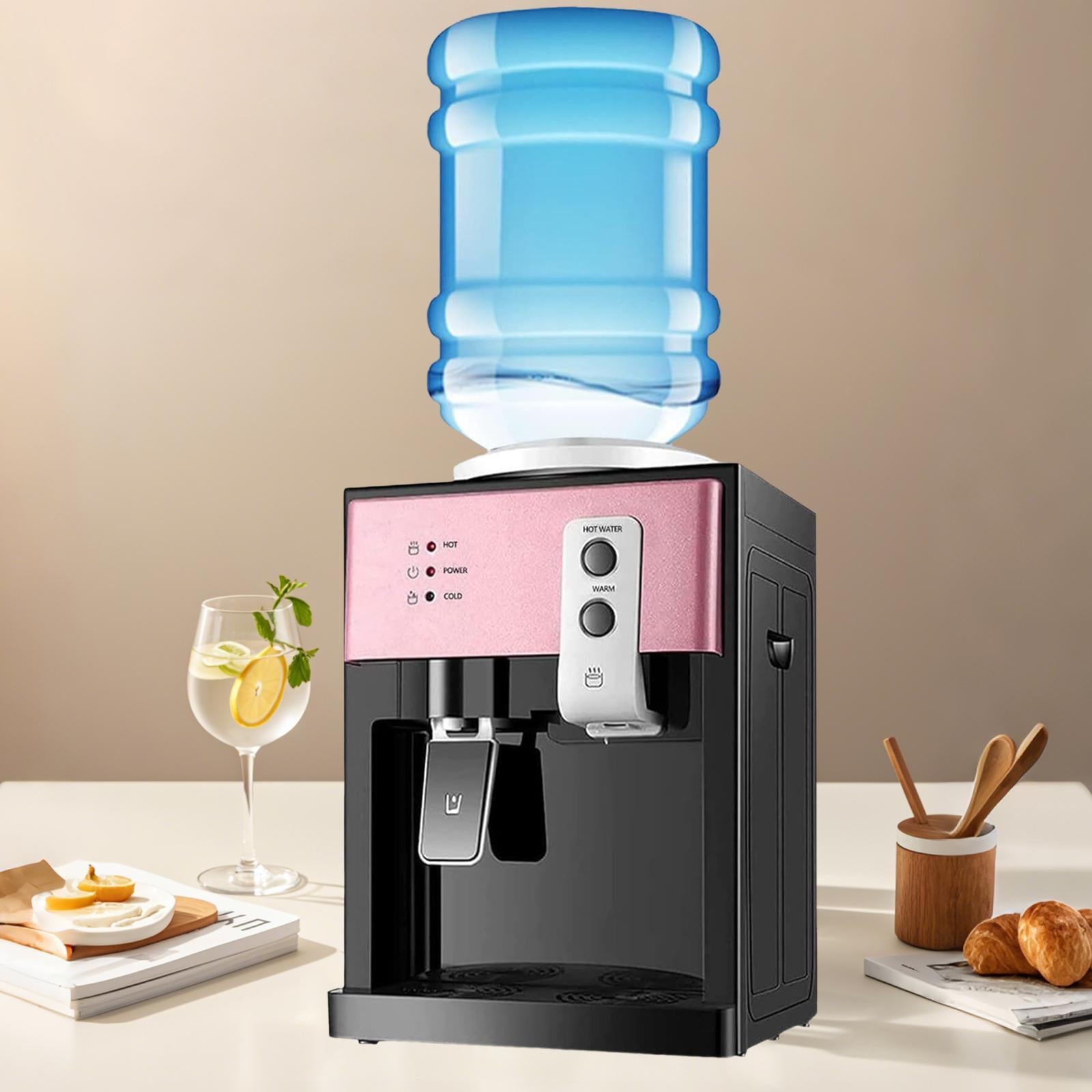 Water Dispenser Hot and Cold Water Room Temperature for Room Dorm Countertop pink