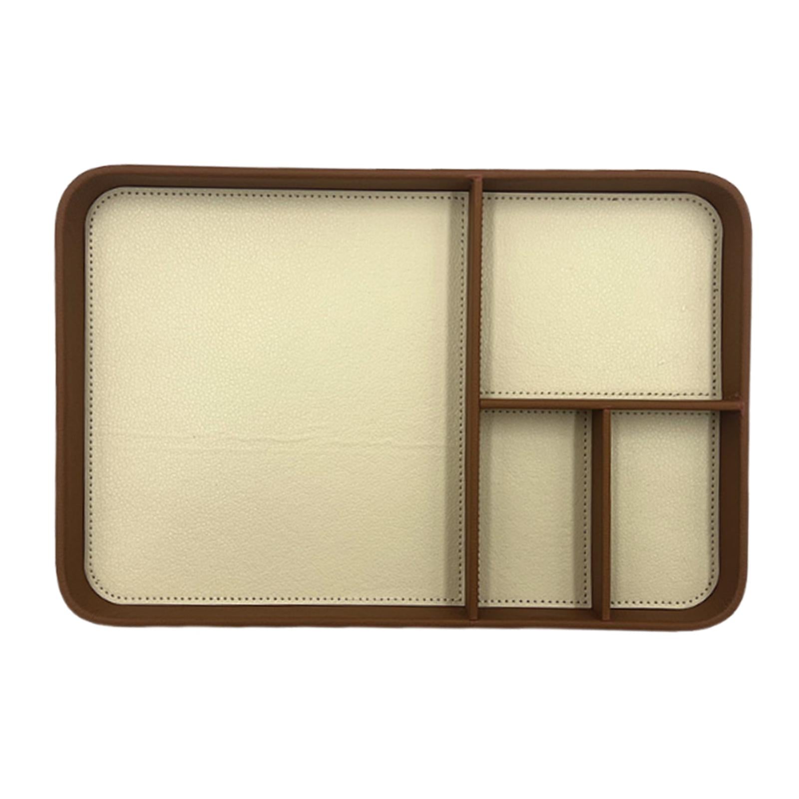 Valet Tray Wear Resistant Stylish NightStand Tray for Phone Jewellery Wallet Brown Beige