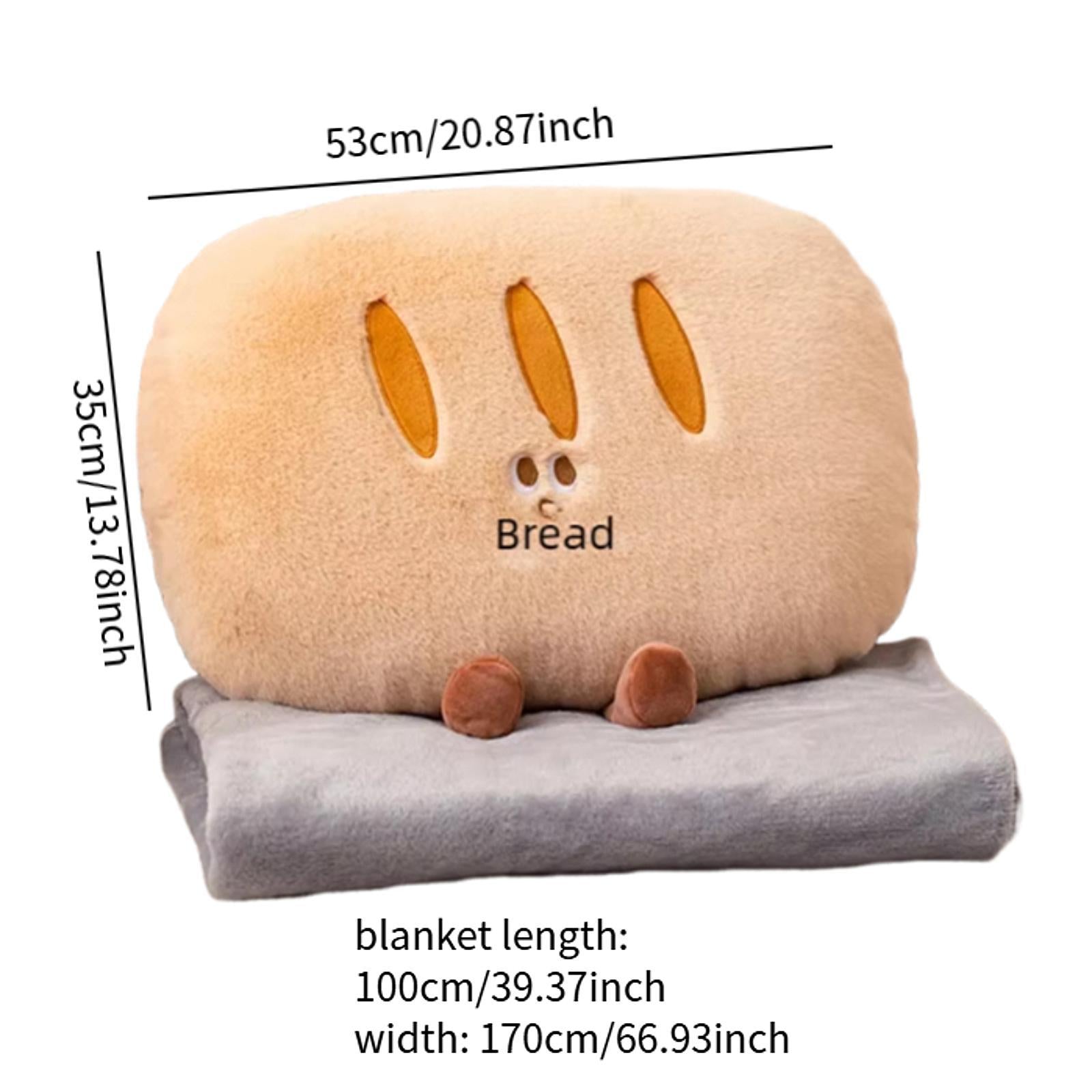 Travel Blanket Pillow Funny Portable Sofa Cushion for Home Women Living Room Baguette