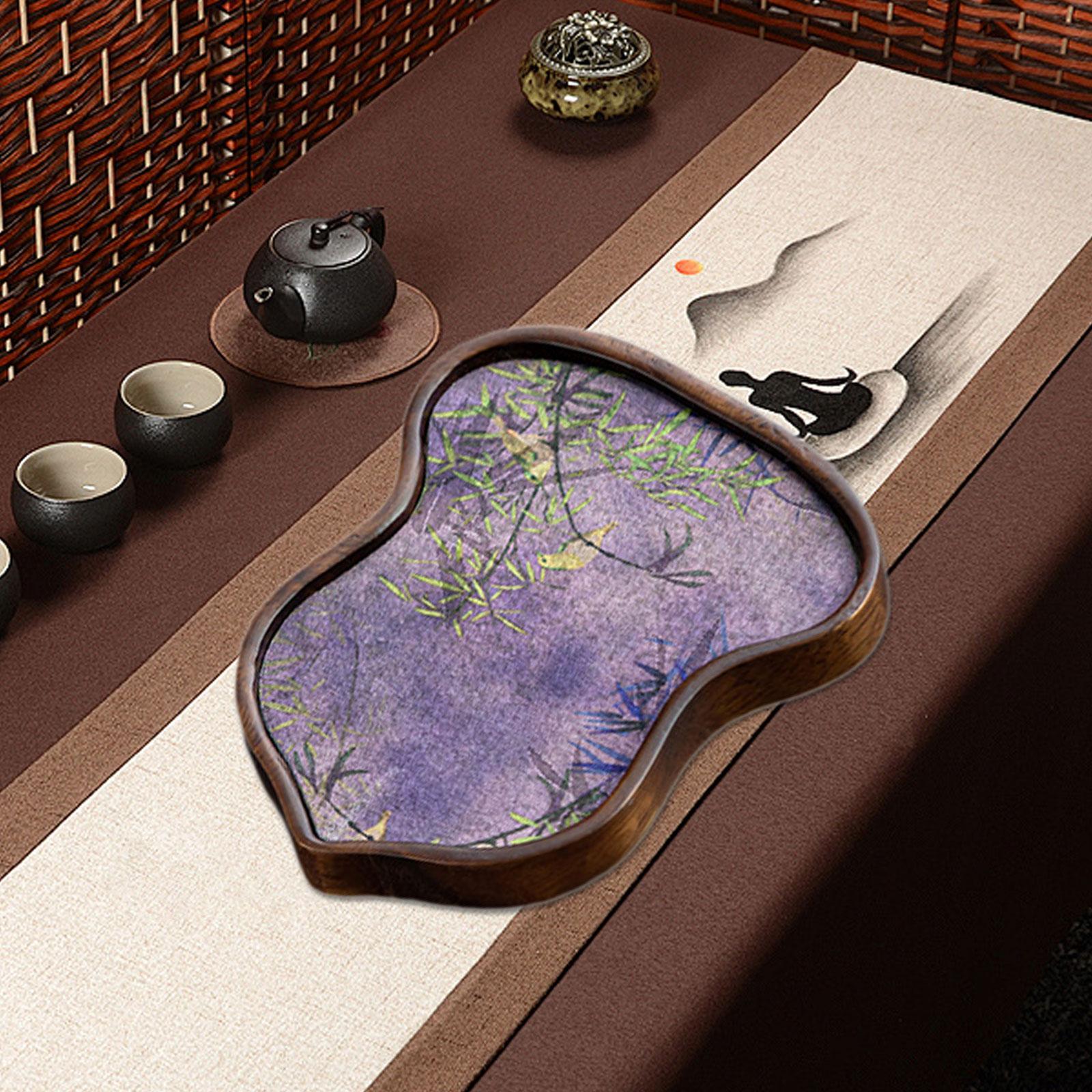 Tea Tray Accessory Wood Serving Platter for Coffee Table Snacks Dinner Little Fulu