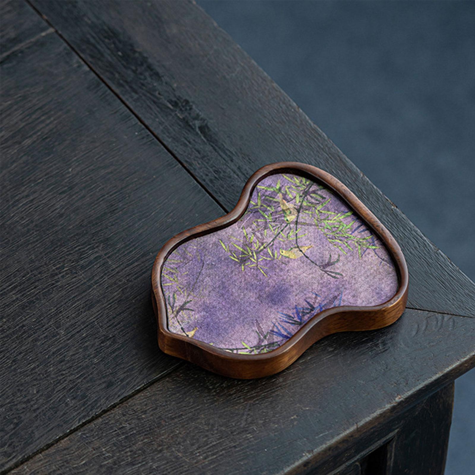 Tea Tray Accessory Wood Serving Platter for Coffee Table Snacks Dinner Little Fulu