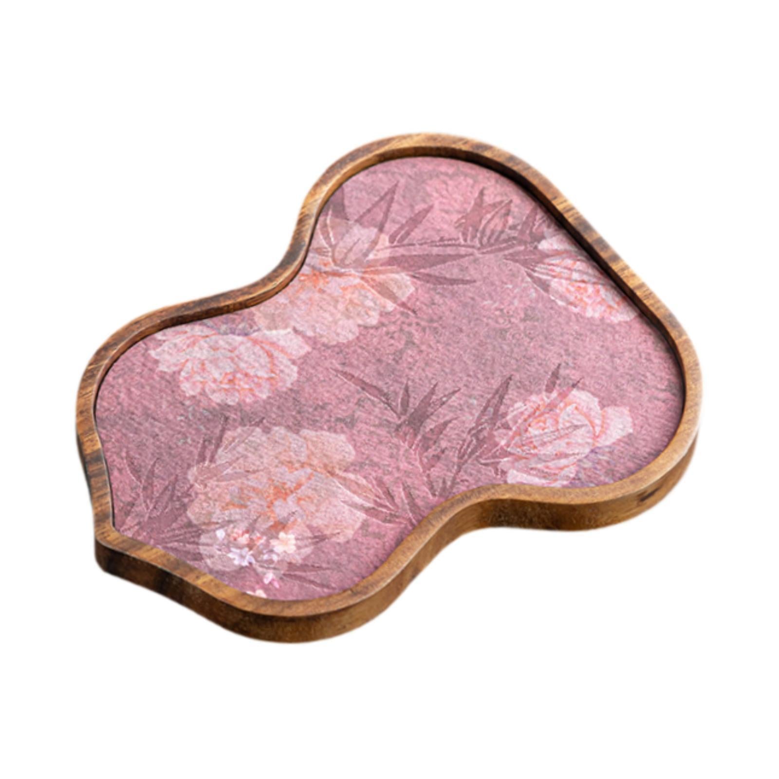 Tea Tray Accessory Wood Serving Platter for Coffee Table Snacks Dinner Large Fulu