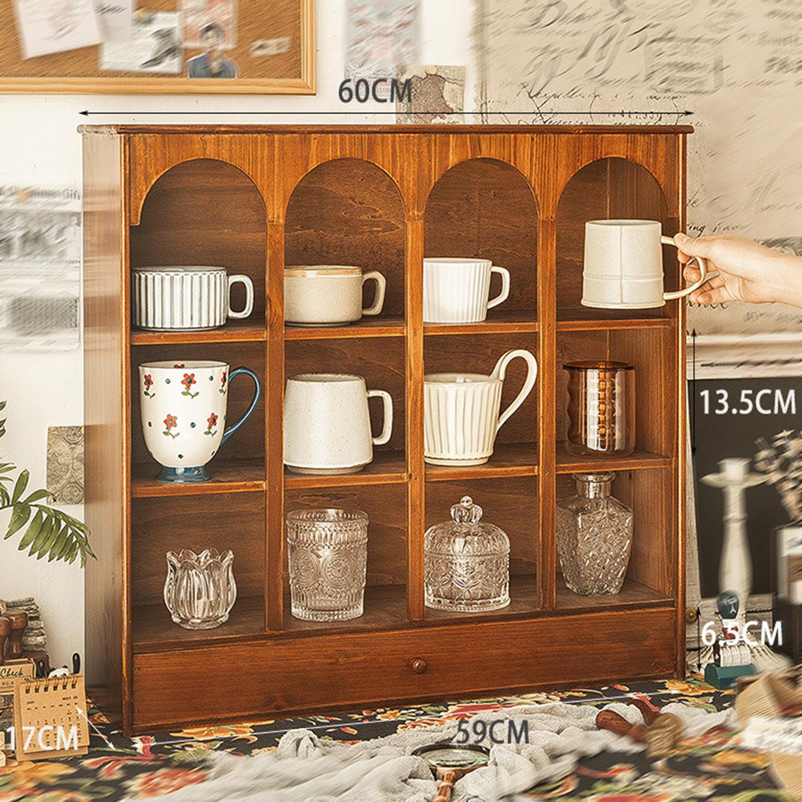 Vintage Countertop Cabinet Retro Tabletop for Bathroom Countertops Cosmetics