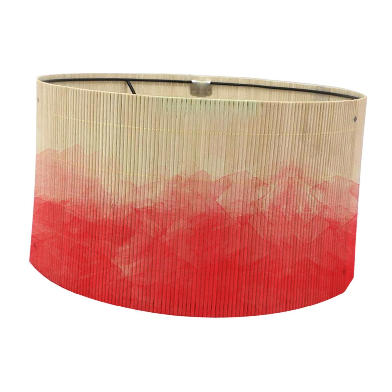 Gradient Bamboo Lamp Shade Boho Replaceable Light Cover Chandelier Lampshade Gradient Red