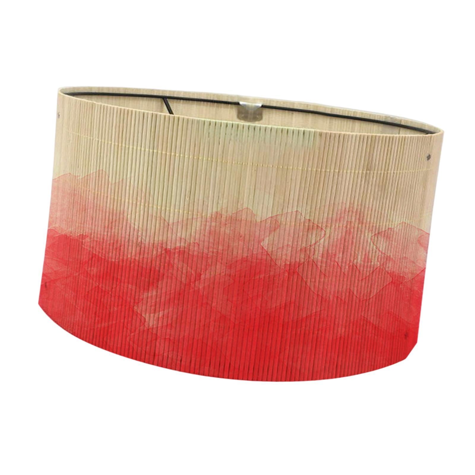Gradient Bamboo Lamp Shade Boho Replaceable Light Cover Chandelier Lampshade Gradient Red