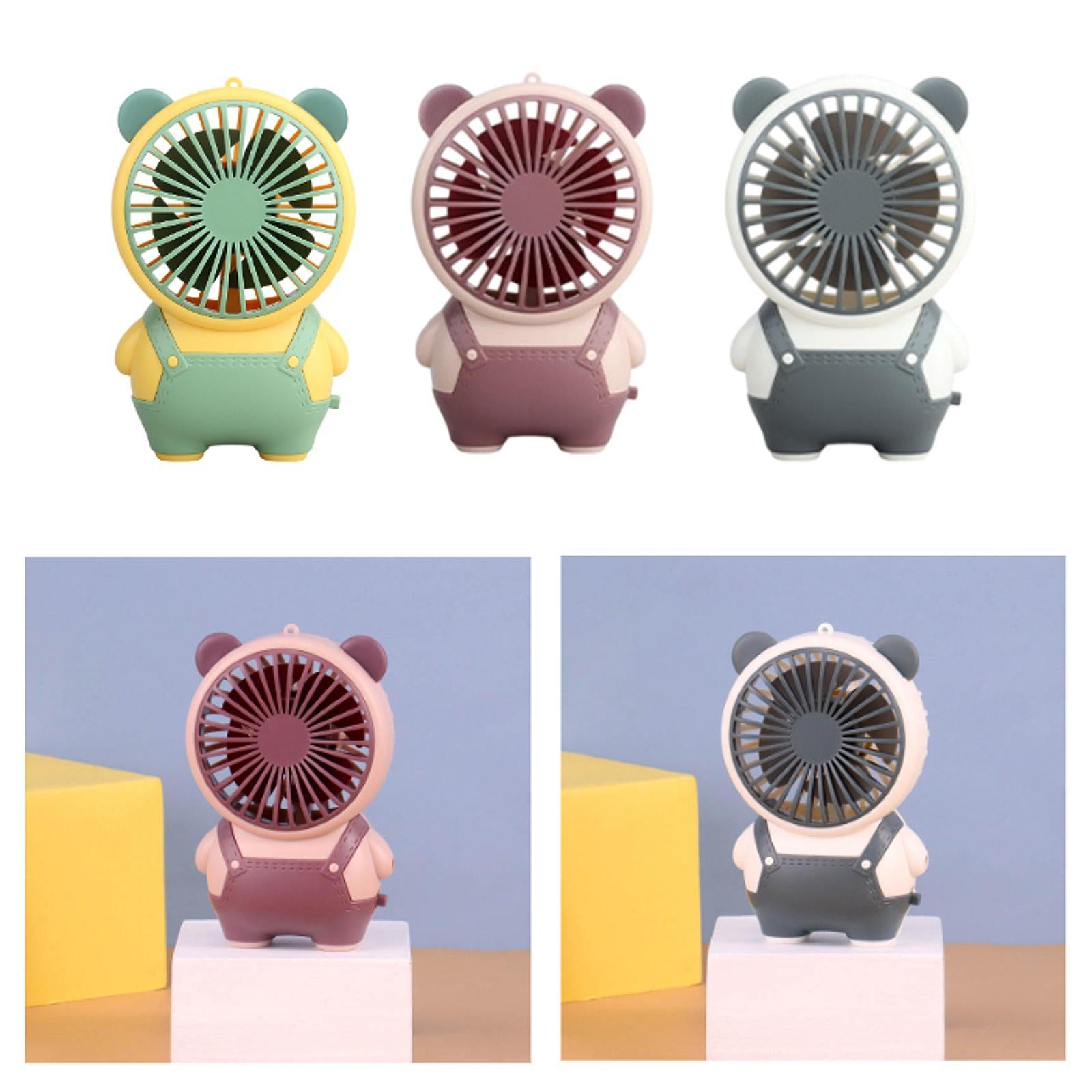 Portable Handheld Fan Hanging Cute USB Quiet Table for Camping Office Travel yellow