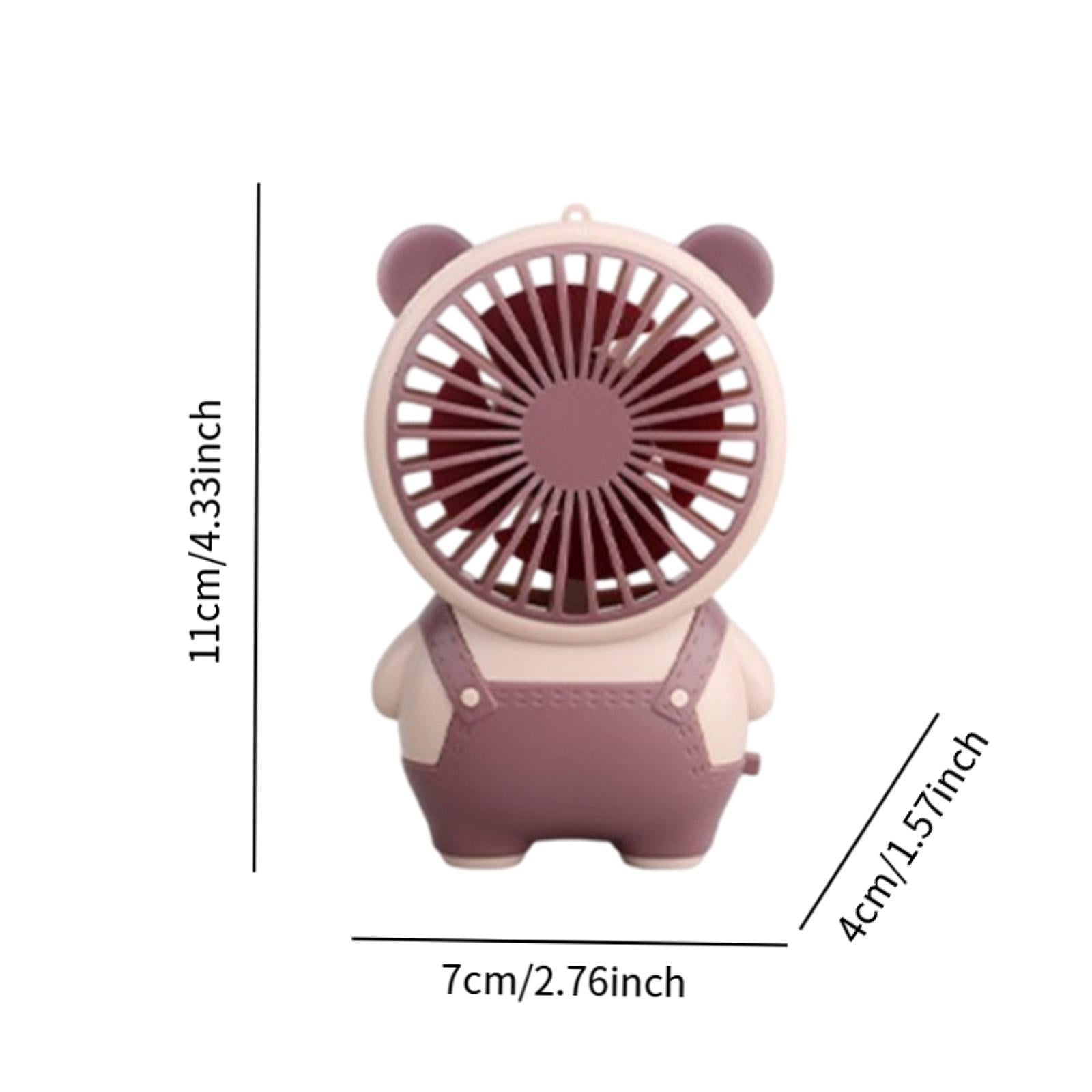 Portable Handheld Fan Hanging Cute USB Quiet Table for Camping Office Travel pink