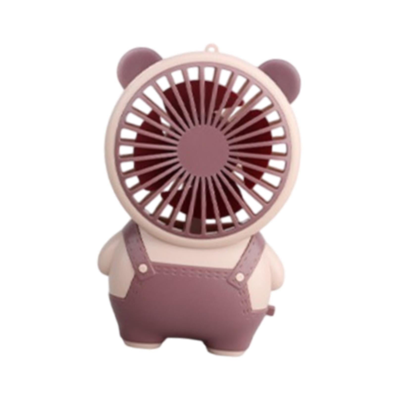 Portable Handheld Fan Hanging Cute USB Quiet Table for Camping Office Travel pink
