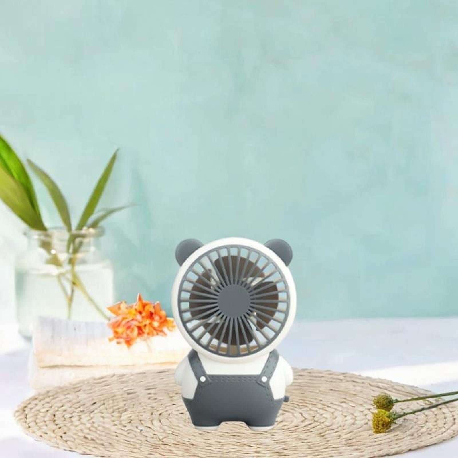 Portable Handheld Fan Hanging Cute USB Quiet Table for Camping Office Travel white