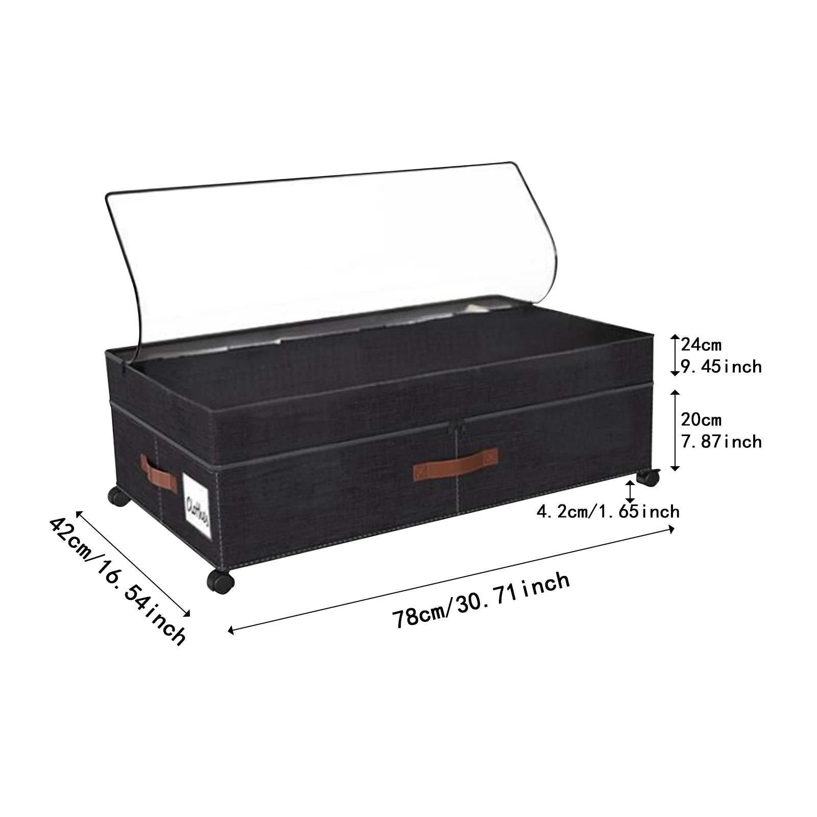 Under Bed Storage Box Silent Sturdy with Handle Large for Blanket Shoes Toys 1 piece black