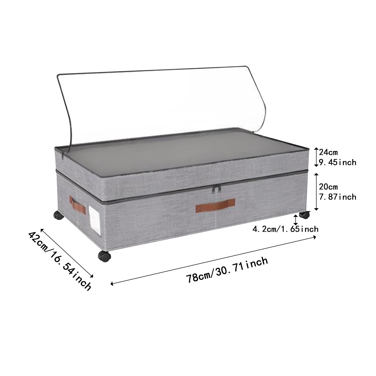 Under Bed Storage Box Silent Sturdy with Handle Large for Blanket Shoes Toys 1 piece gray