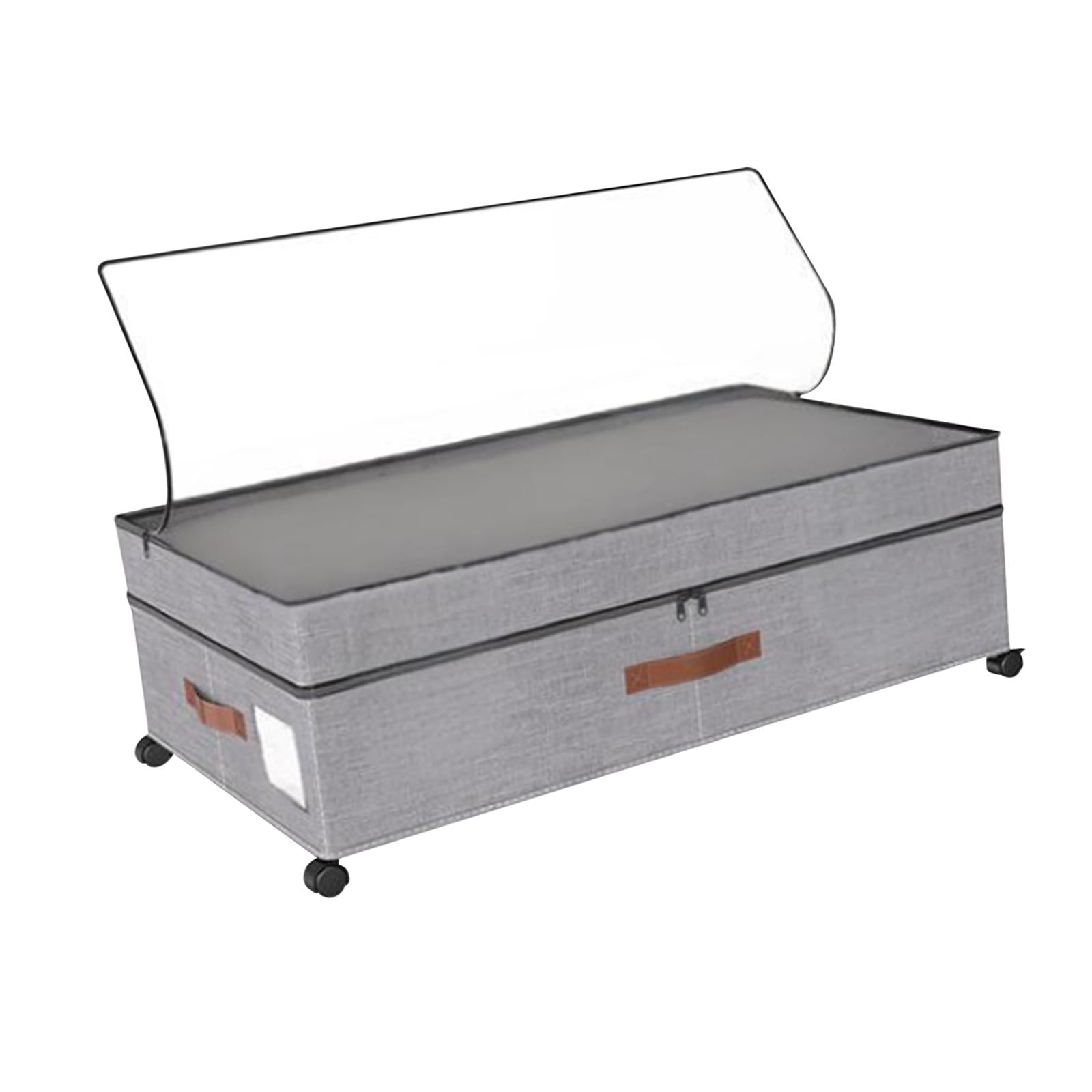Under Bed Storage Box Silent Sturdy with Handle Large for Blanket Shoes Toys 1 piece gray