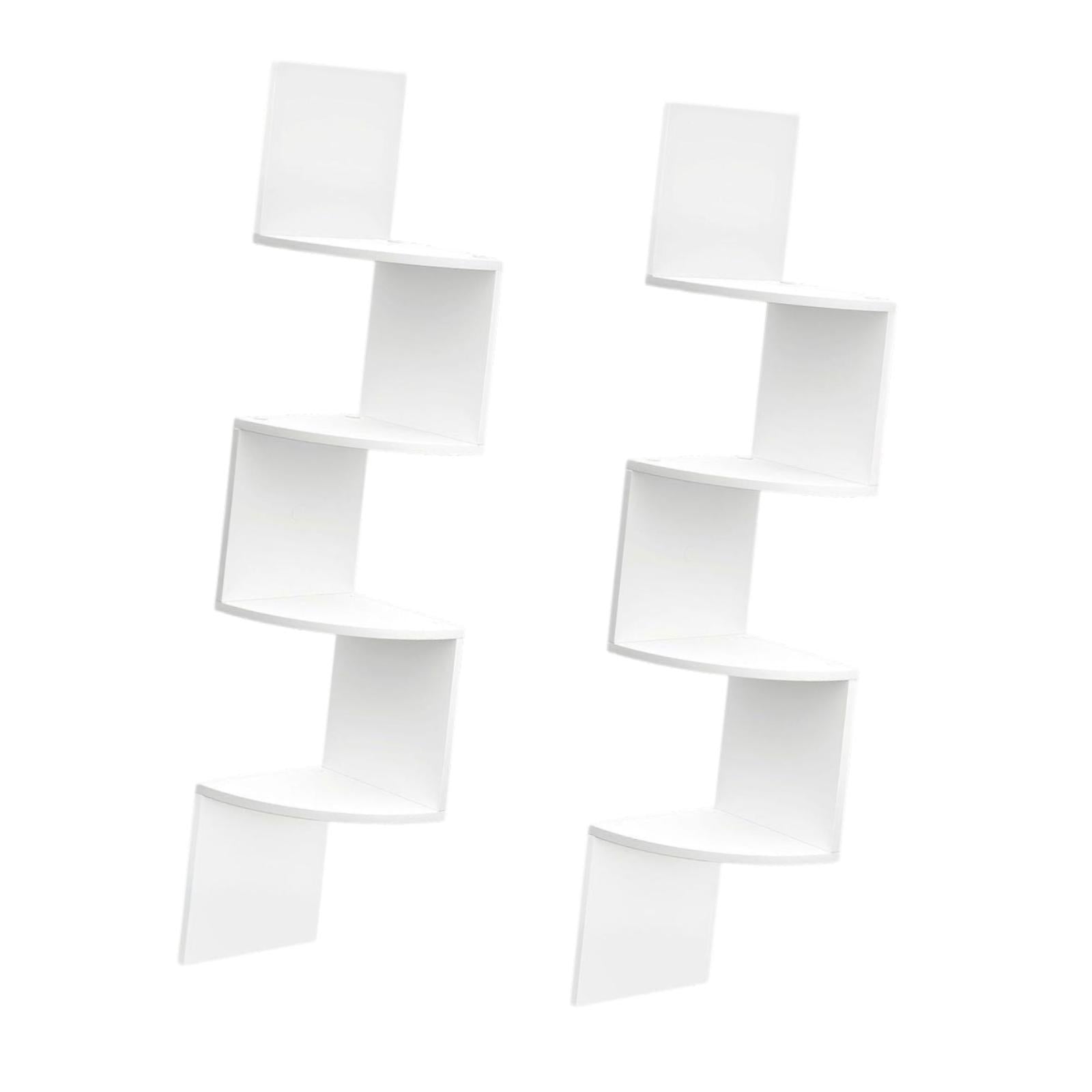 2Pcs Corner Shelf Wall Mount Corner Floating Shelves for Kitchen Office Home White