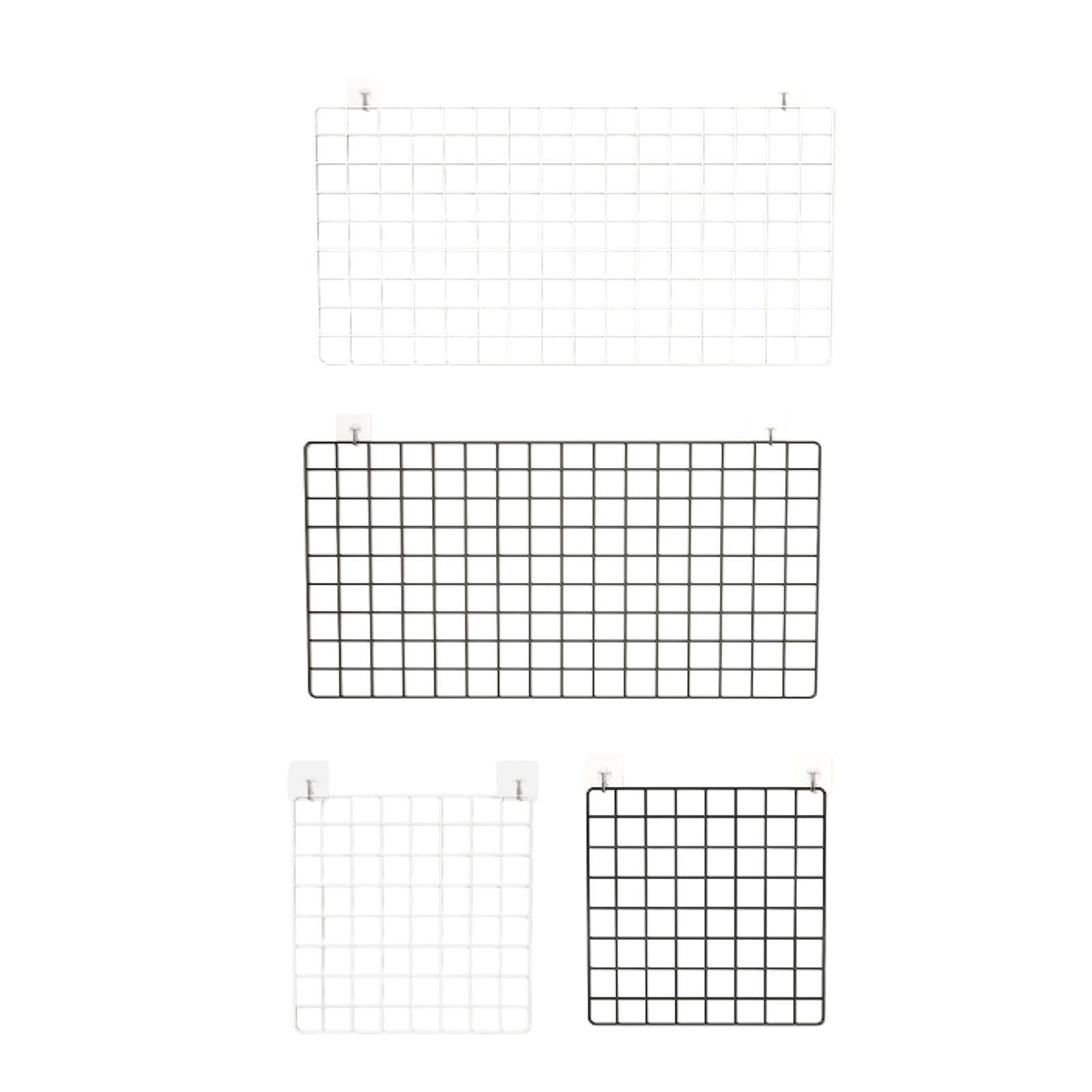 Wall Grid Panel for Photo Display Wire Notice Memo Board for Livingroom Home White 35x35cm