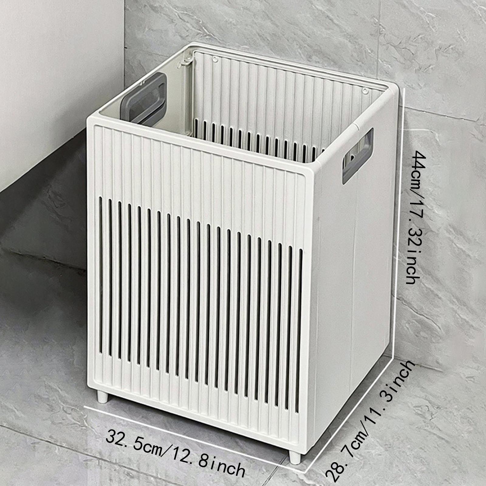 Laundry Basket Modern Versatile Dirty Clothes Basket for Bedroom Dorm Travel Gray White