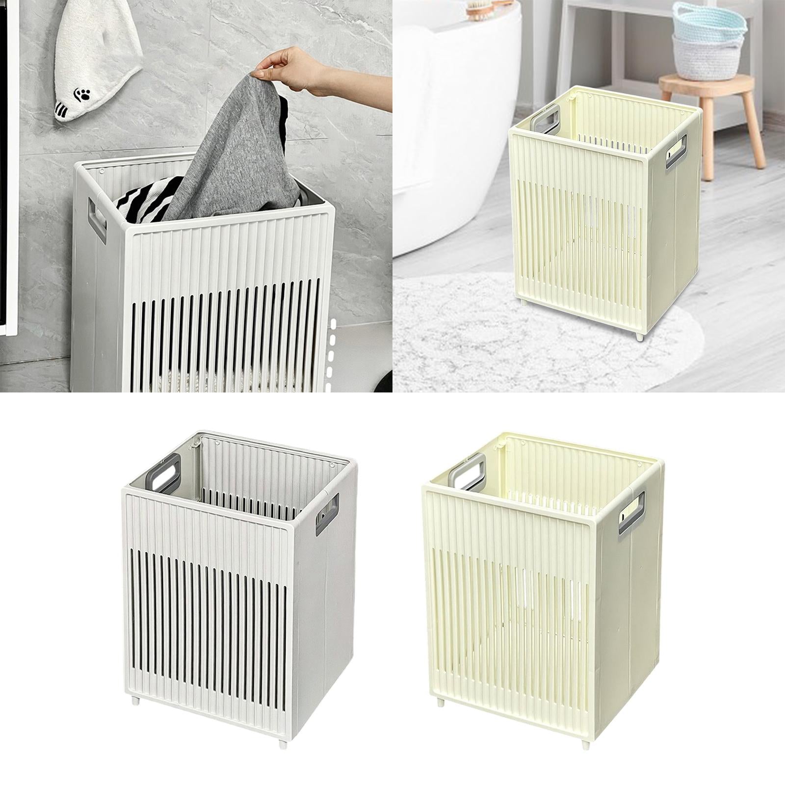 Laundry Basket Modern Versatile Dirty Clothes Basket for Bedroom Dorm Travel Gray White