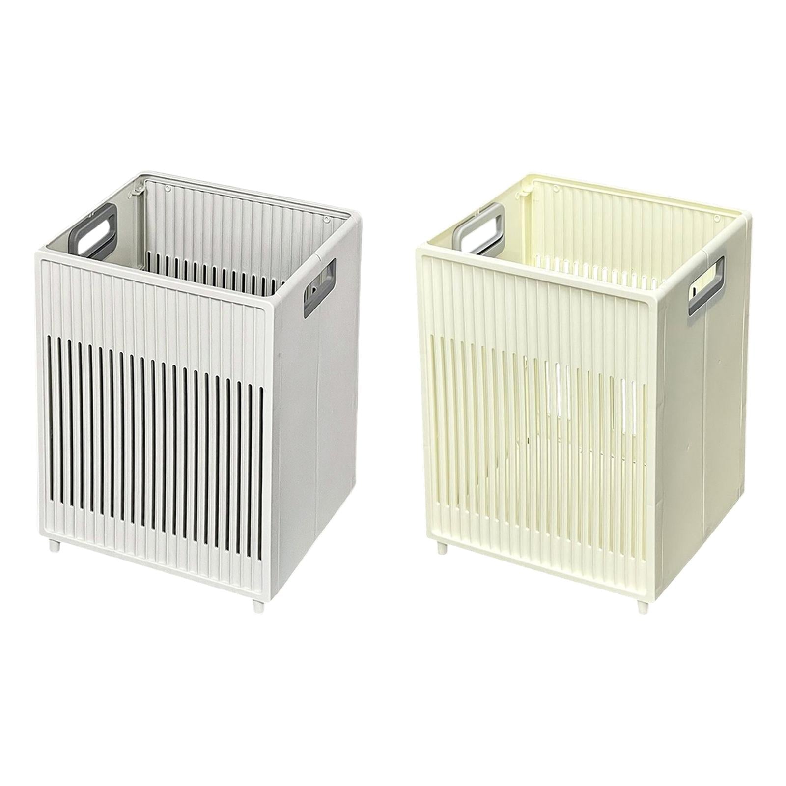 Laundry Basket Modern Versatile Dirty Clothes Basket for Bedroom Dorm Travel Gray White