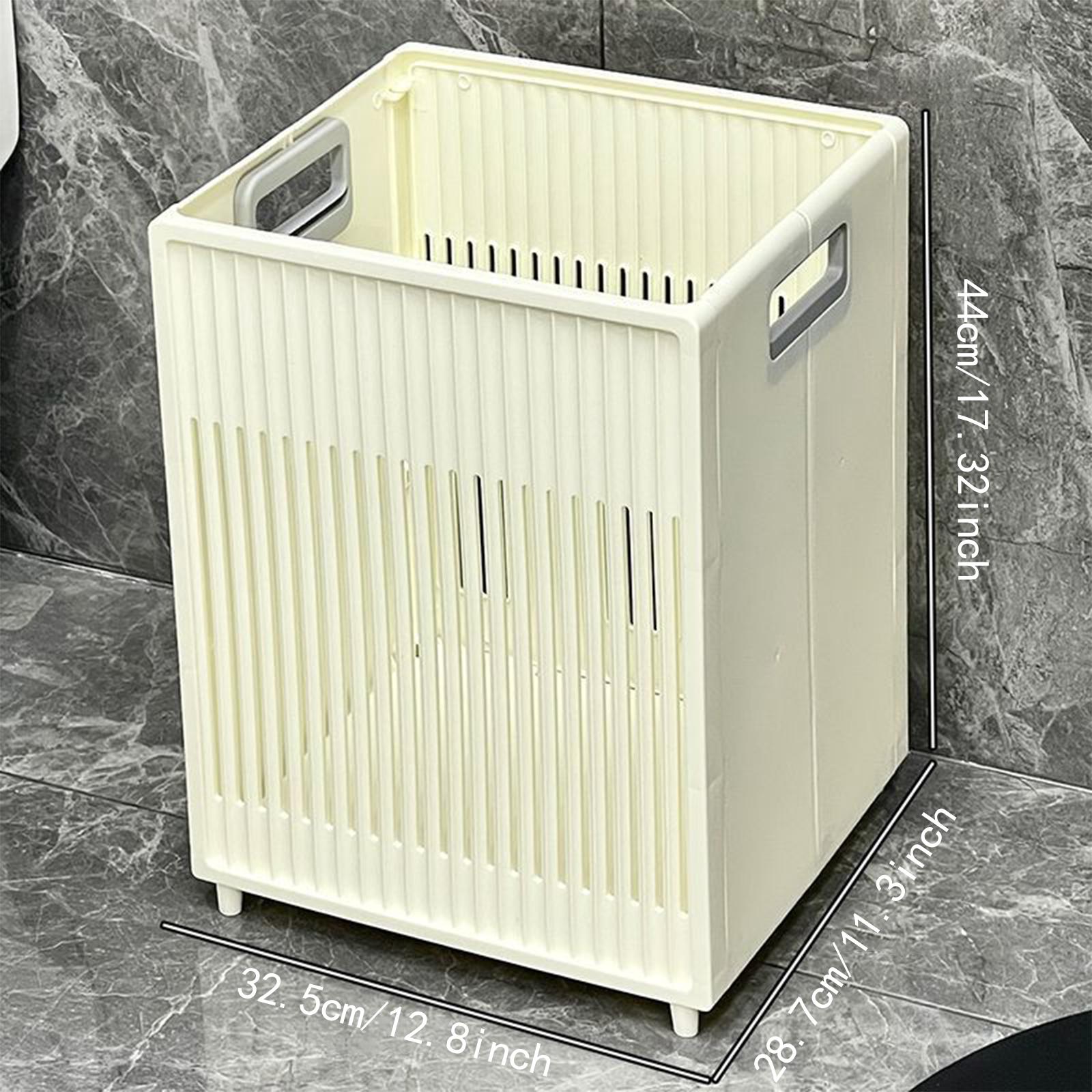 Laundry Basket Modern Versatile Dirty Clothes Basket for Bedroom Dorm Travel Cream Yellow