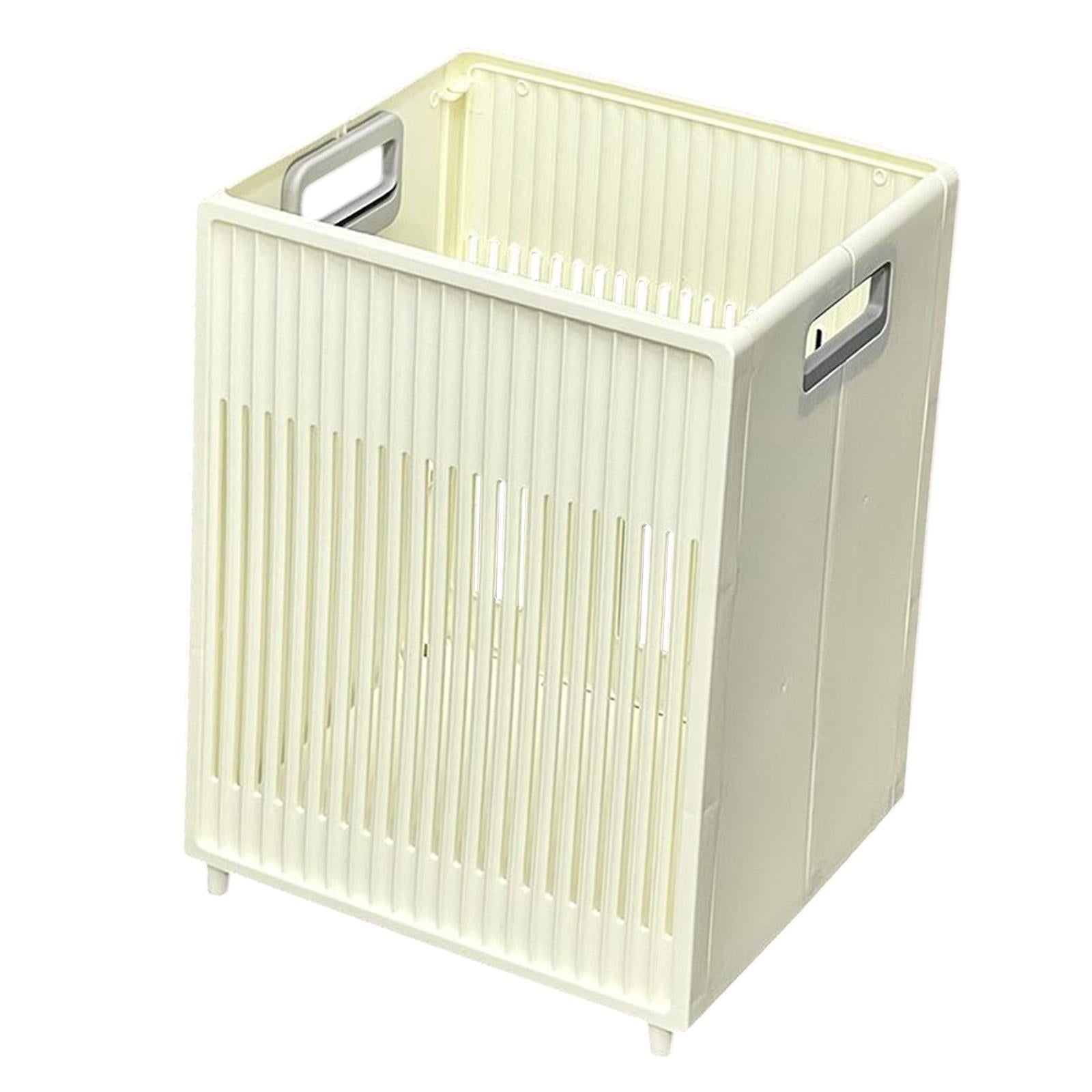 Laundry Basket Modern Versatile Dirty Clothes Basket for Bedroom Dorm Travel Cream Yellow