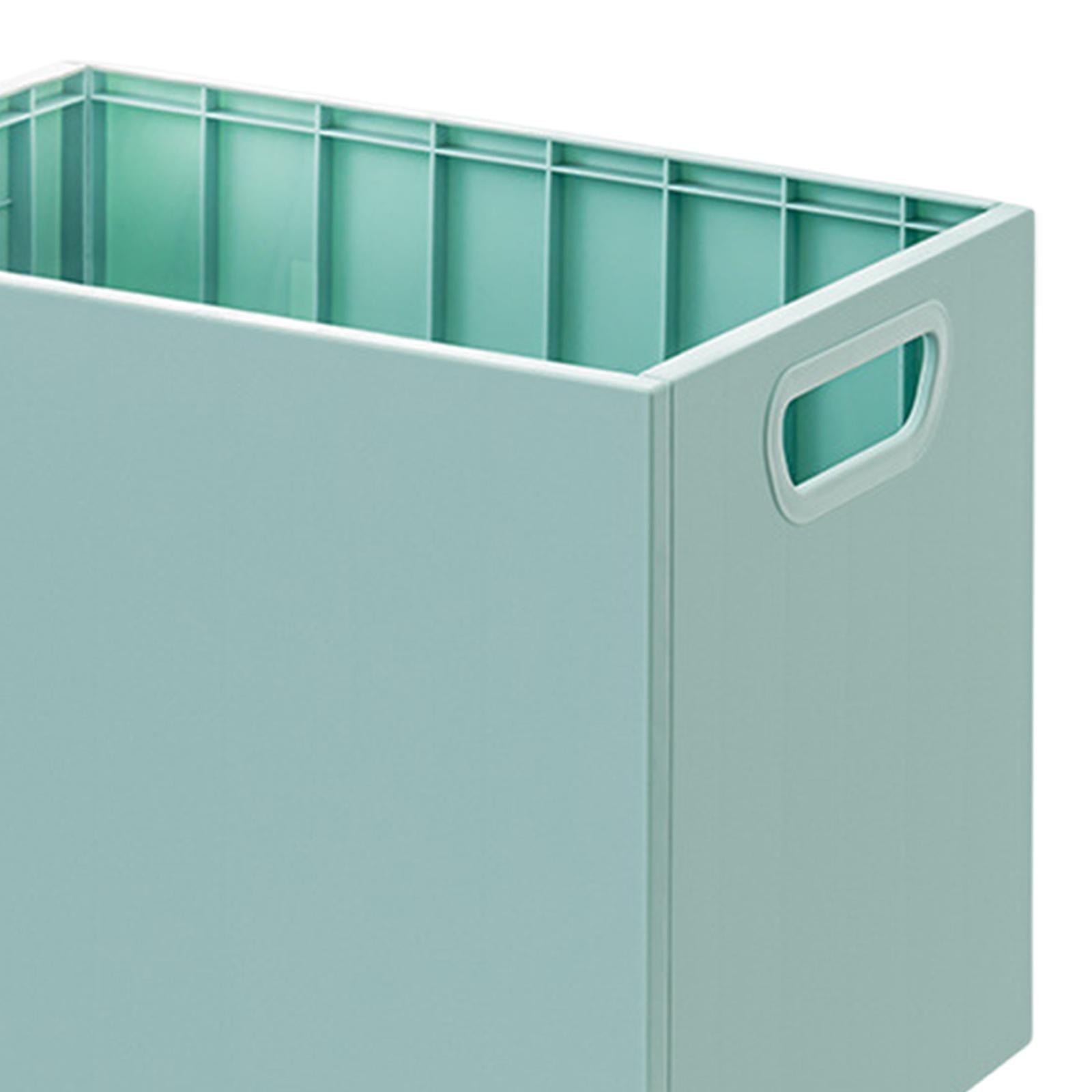 Stackable Book Storage Box Minimalist Rolling File Organizer for Home Office Blue