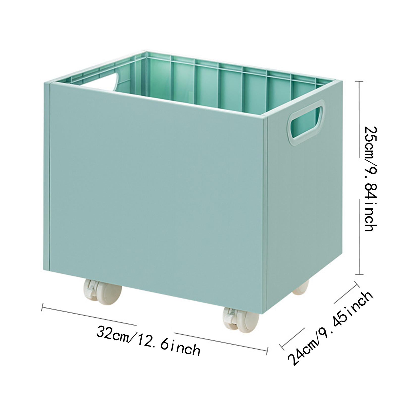 Stackable Book Storage Box Minimalist Rolling File Organizer for Home Office Blue