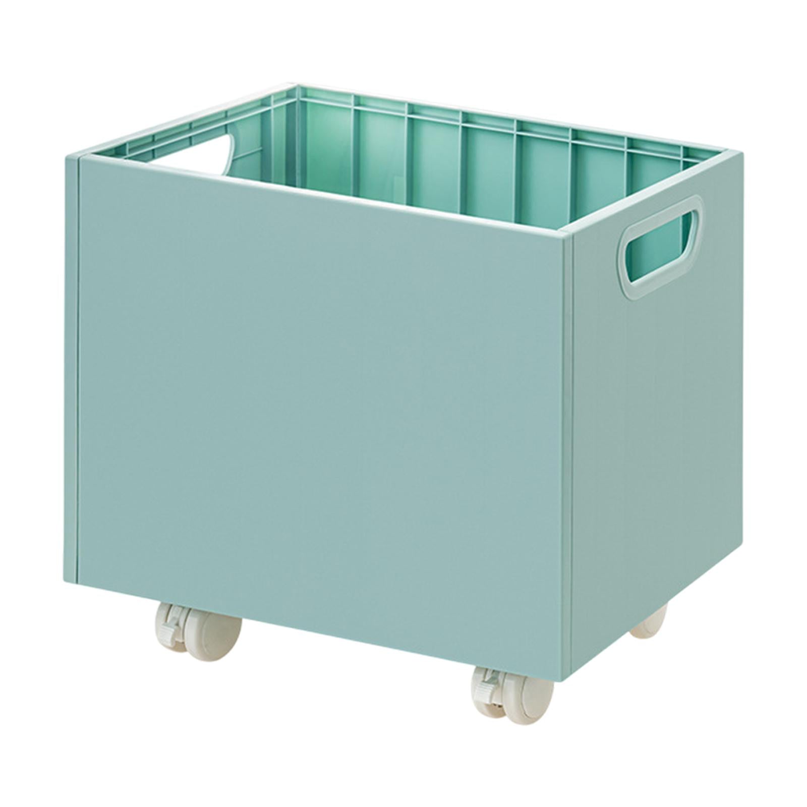 Stackable Book Storage Box Minimalist Rolling File Organizer for Home Office Blue