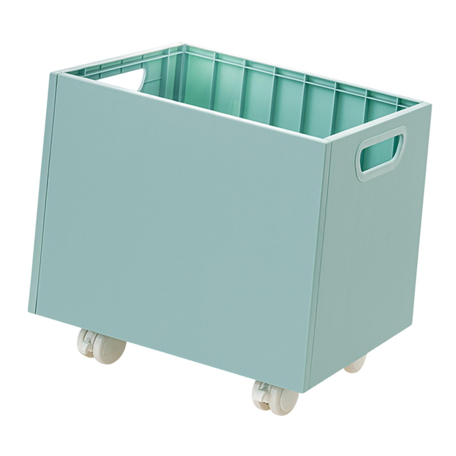 Stackable Book Storage Box Minimalist Rolling File Organizer for Home Office Blue