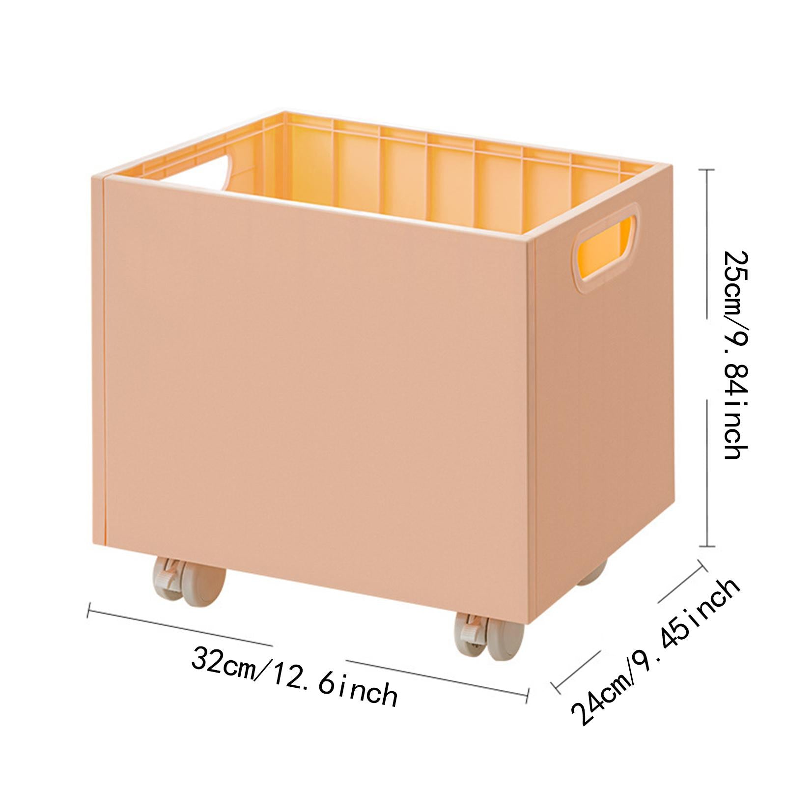 Stackable Book Storage Box Minimalist Rolling File Organizer for Home Office Pink