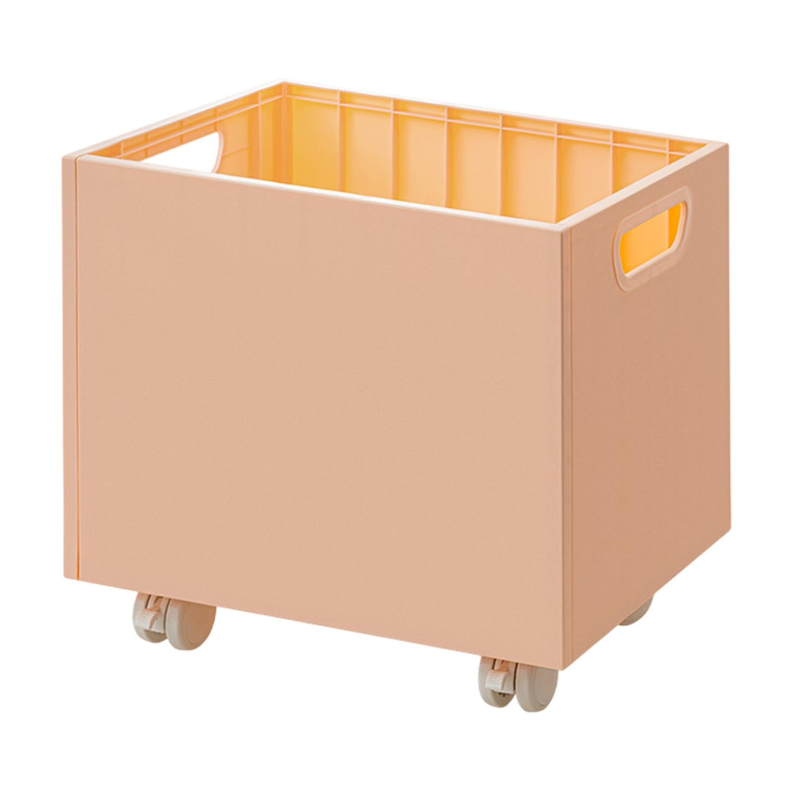 Stackable Book Storage Box Minimalist Rolling File Organizer for Home Office Pink