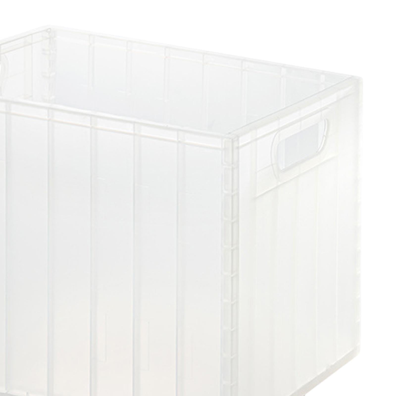 Stackable Book Storage Box Minimalist Rolling File Organizer for Home Office Clear