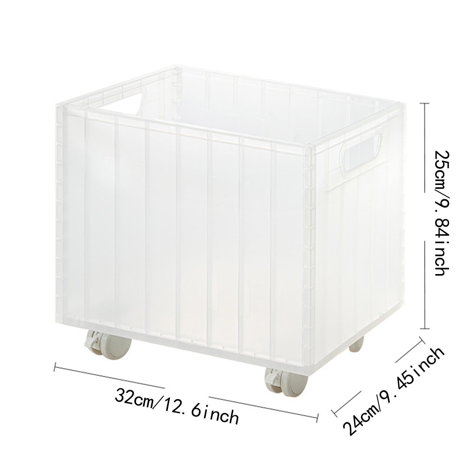 Stackable Book Storage Box Minimalist Rolling File Organizer for Home Office Clear