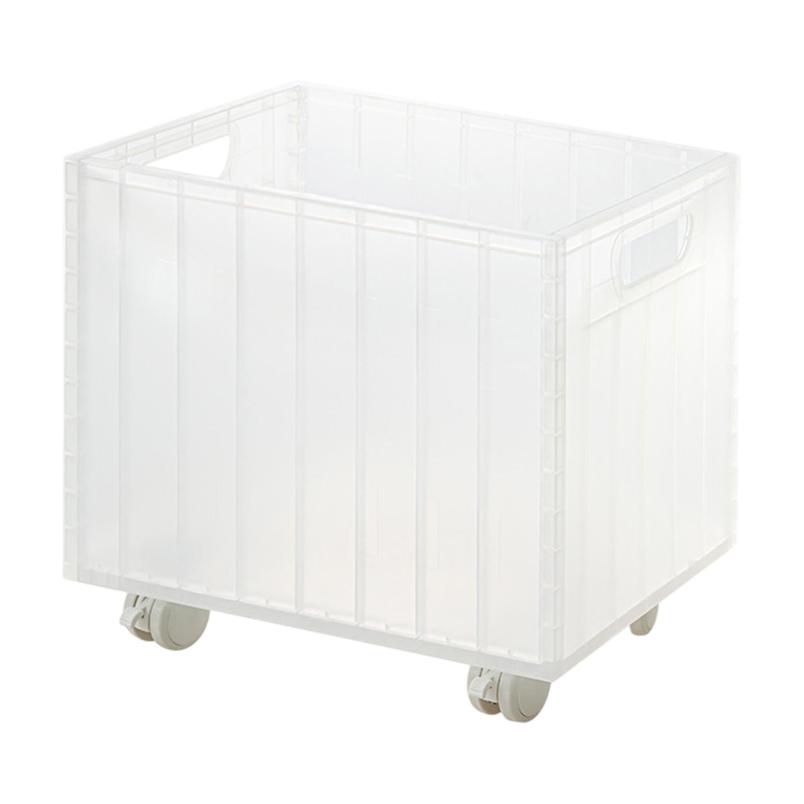 Stackable Book Storage Box Minimalist Rolling File Organizer for Home Office Clear