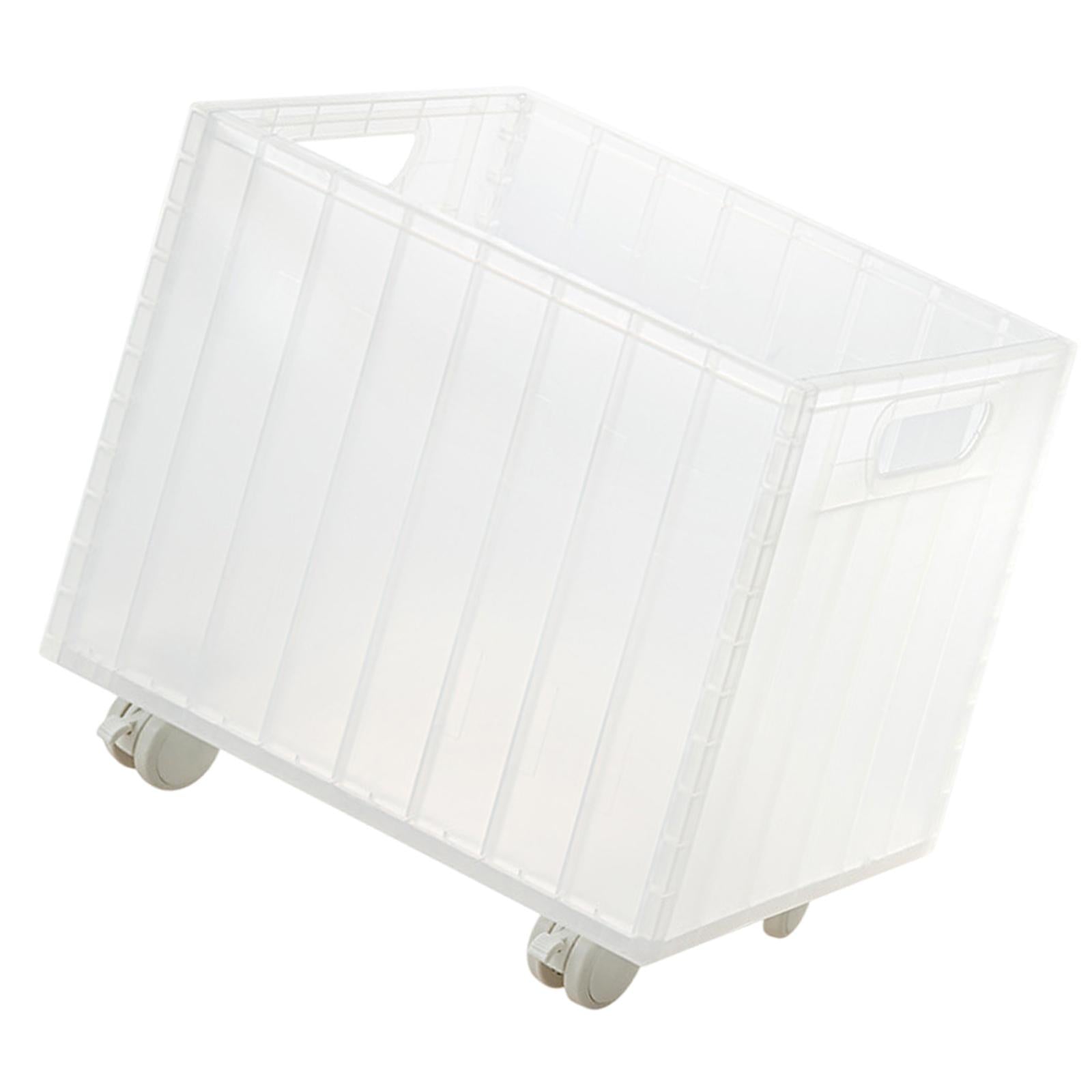 Stackable Book Storage Box Minimalist Rolling File Organizer for Home Office Clear