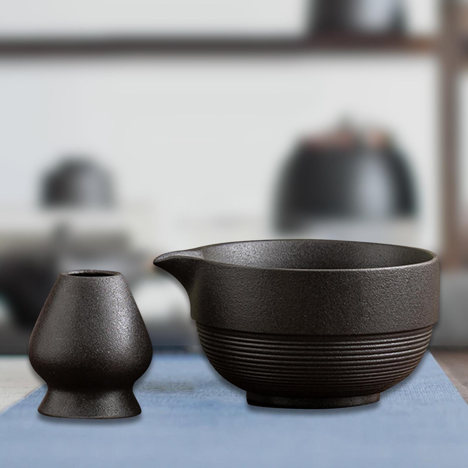 2x Matcha Set and Whisk Holder Handmade Porcelain for Beginner Family Lovers