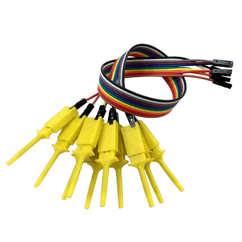 10 Pieces Logic Analyzer Cable Probe Test Hook Clip Line Yellow