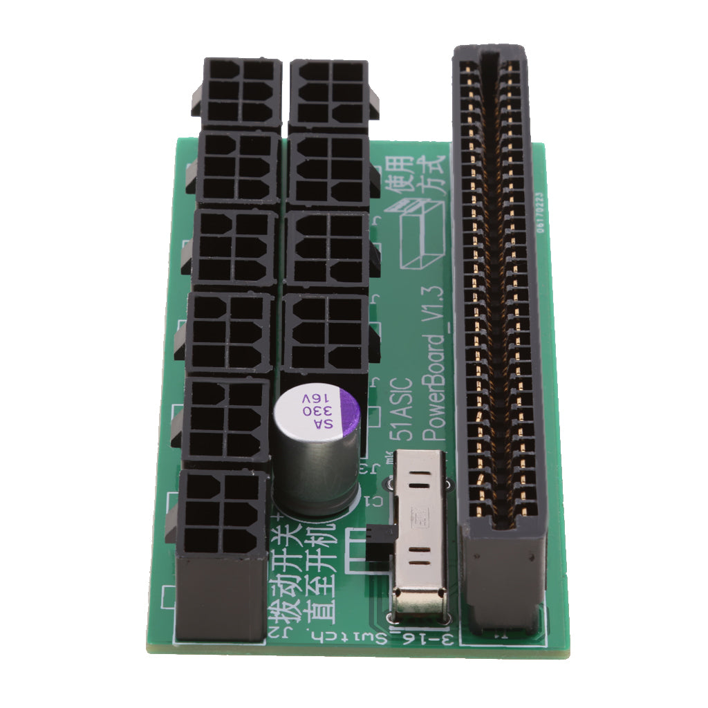 6 Pin Power Supply Breakout Board Adapter For HP 1200w/750w Mining Same Side