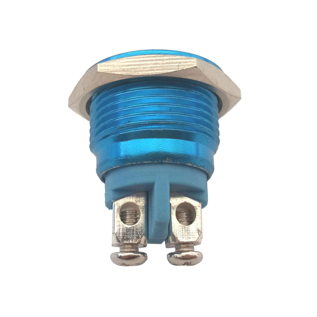 16mm Waterproof Metal Switch Push Start Button Latching Horn Starter Blue