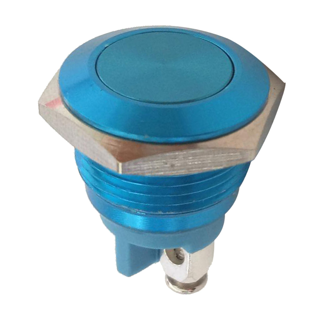 16mm Waterproof Metal Switch Push Start Button Latching Horn Starter Blue