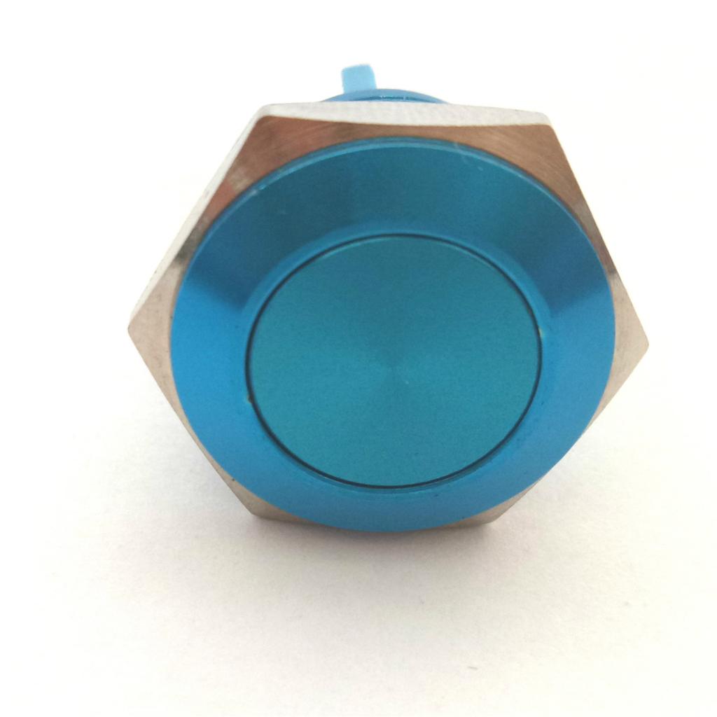 16mm Waterproof Metal Switch Push Start Button Latching Horn Starter Blue