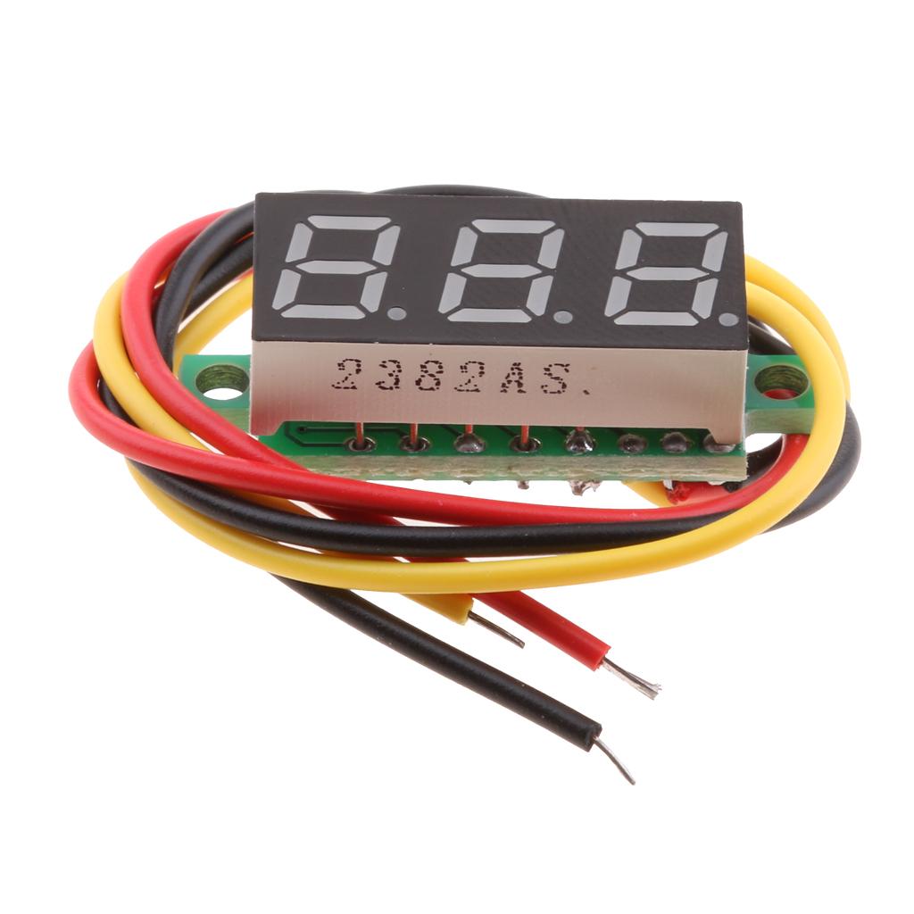 5x 0.28 Inch 3 Wire LED DC 0-100V Voltmeter Digital Voltage Meter Tester Red